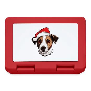 jack russel terrier Hund Kopf Weihnachten Portät - Brotdose - Rot - Vorne