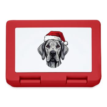 Great Dane Dog Head Christmas Portrait - Lunchbox - red - Front