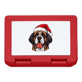 Portrait de Noël tête de chien Saint Bernand - Boîte à goûter - rouge - Devant