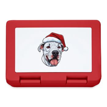 Dogo Argentino Dog Head Christmas Portrait - Lunchbox - red - Front