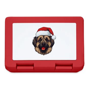 Leonberger Dog Head Christmas Portrait - Lunchbox - red - Front