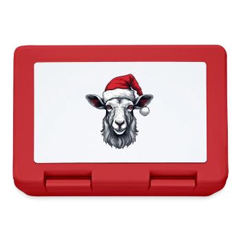 Portrait de Noël tête de chèvre - Boîte à goûter - rouge - Devant