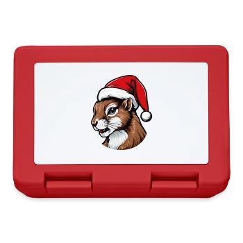 Squirrel Head Christmas Portrait - Lunchbox - red - Front