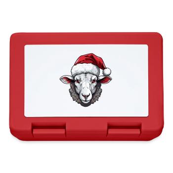 Sheep Head Lamb Christmas Portrait - Lunchbox - red - Front