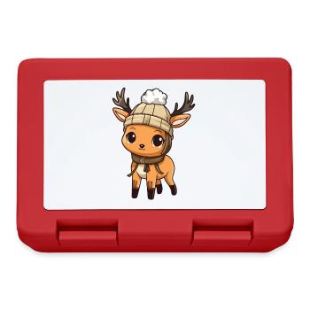 Deer Antlers Animal Baby Comic Winter - Lunchbox - red - Front
