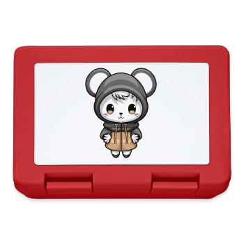 Souris Animal Bébé Bande Dessinée Hiver - Boîte à goûter - rouge - Devant