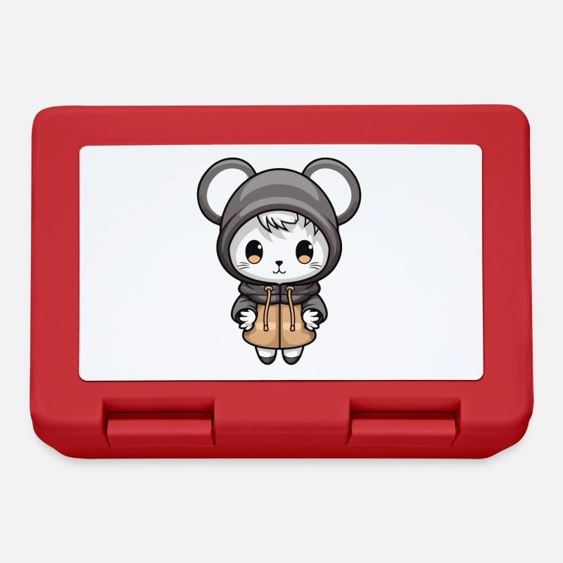 Maus Tier Baby Comic Winter - Brotdose - Rot
