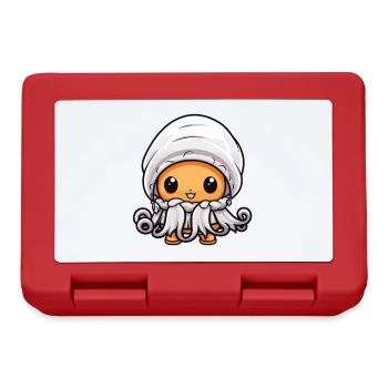 Oktopus Tier Baby Comic Winter - Brotdose - Rot - Vorne