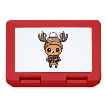 Cerf Mignon Hiver - Boîte à goûter - rouge - Devant