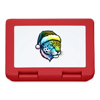 Cheetah Head Christmas Portrait Colorful - Lunchbox - red - Front