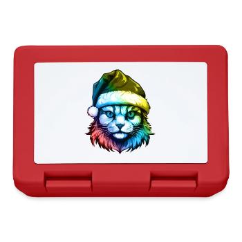 Cat Head Christmas Portrait Colorful - Lunchbox - red - Front