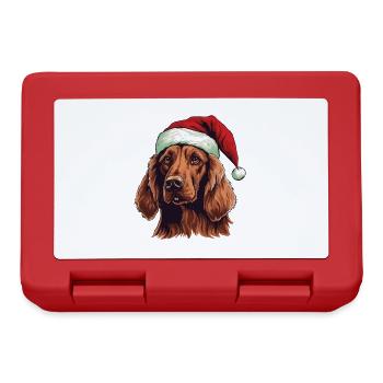 Irish Setter Hund Weihnachten Kopf - Brotdose - Rot - Vorne