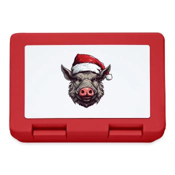 Tête d’animal de Noël de sanglier - Boîte à goûter - rouge - Devant