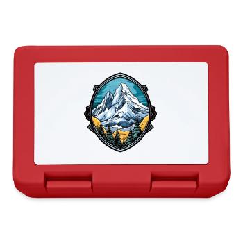 Berge Alpen Symbol Wappen - Brotdose - Rot - Vorne