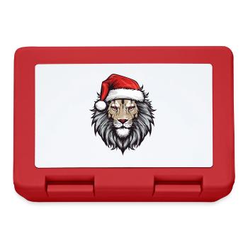 Lion Head Christmas Portrait - Lunchbox - red - Front