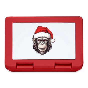 Monkey Head Christmas Portrait - Lunchbox - red - Front