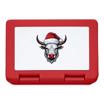 Bull Head Christmas Portrait - Lunchbox - red - Front