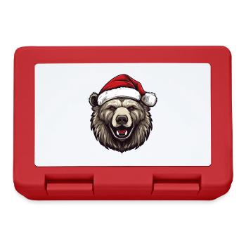 Portrait de Noël tête d’ours - Boîte à goûter - rouge - Devant