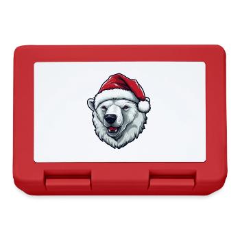 Polar Bear Head Christmas Portrait Polar Bear - Lunchbox - red - Front