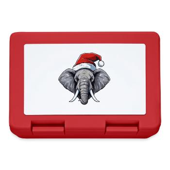 Elephant Head Christmas Portrait - Lunchbox - red - Front