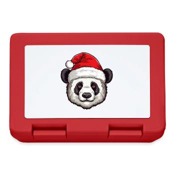 Panda Head Christmas Portrait - Lunchbox - red - Front