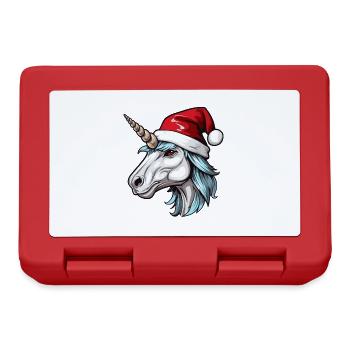 Unicorn Head Christmas Portrait - Lunchbox - red - Front
