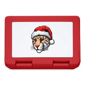 Cheetah Head Christmas Portrait - Lunchbox - red - Front