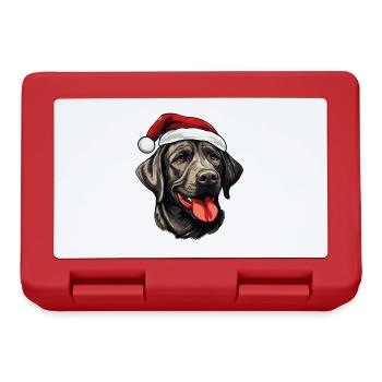 Labrador Dog Head Christmas Portrait - Lunchbox - red - Front