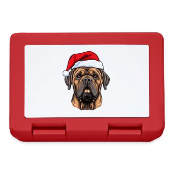 Mastiff Dog Head Christmas Portrait - Lunchbox - red - Front