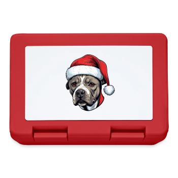 Staffordshire Bull Terrier Dog Head Christmas P - Lunchbox - red - Front
