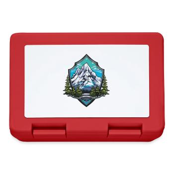 Berge Symbol Wandern Schild - Brotdose - Rot - Vorne