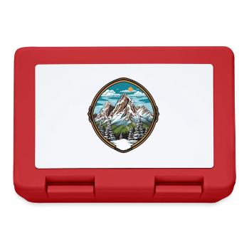 Berge Alpen Symbol Wappen - Brotdose - Rot - Vorne