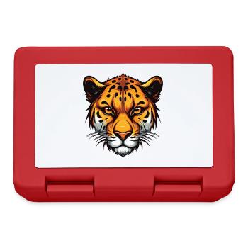 Cheetah Head - Lunchbox - red - Front