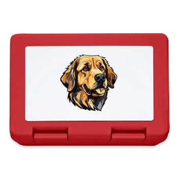 Golden Retriever Dog Head - Lunchbox - red - Front