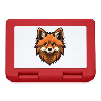 Pomeranian Dog Head - Lunchbox - red - Front