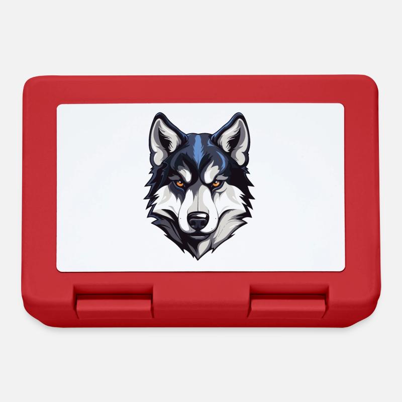 Husky Hund Kopf - Brotdose - Rot