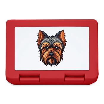 Yorkshire Terrier Dog Head - Lunchbox - red - Front