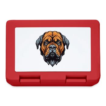 Mastiff Hund Kopf - Brotdose - Rot - Vorne