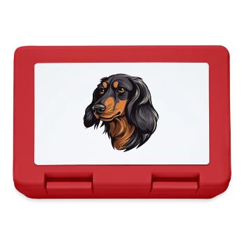 Dachshund Hund Kopf Dackel - Brotdose - Rot - Vorne