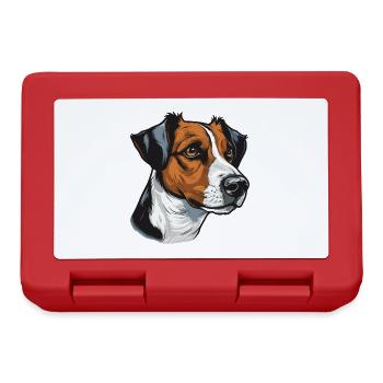 Jack Russel Terrier Hund Kopf - Brotdose - Rot - Vorne