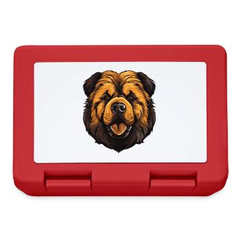 Chow Chow Hund Kopf - Brotdose - Rot - Vorne