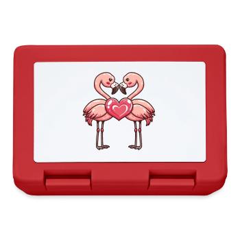 Flamant rose Couple En Amour Oiseau Saint Valentin - Boîte à goûter - rouge - Devant
