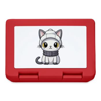 Chat Animal Bébé Bande Dessinée - Boîte à goûter - rouge - Devant