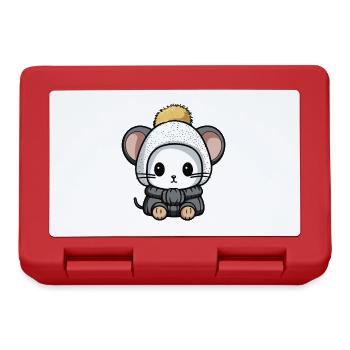 Souris Animal bébé bande dessinée - Boîte à goûter - rouge - Devant