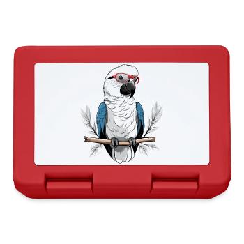 Parrot with glasses - Lunchbox - red - Front