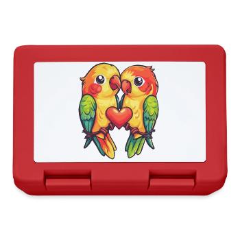 Perroquet Couple Amour Couple Amoureux - Boîte à goûter - rouge - Devant