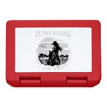 In The Saddle I am Free - Horse Lover Gift Idea - Brotdose - Rot - Vorne