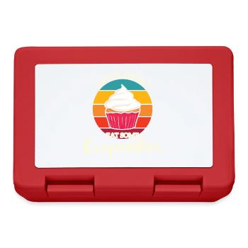 Das Leben Ist Kurz iss Cupcakes Muffin Spruch - Brotdose - Rot - Vorne