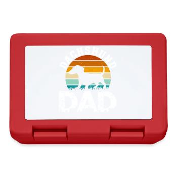 Retro Dachshund Dad Gifts for Men Fathers Day - Lunchbox - red - Front