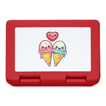 Crème Glacée Couple Amour Coeur Drôle - Boîte à goûter - rouge - Devant